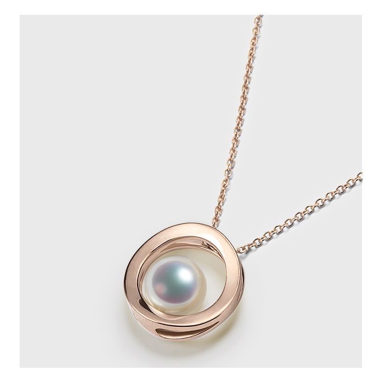 Pendentif perle Akoya - Himiko - Perle du Japon, Or rose - 6