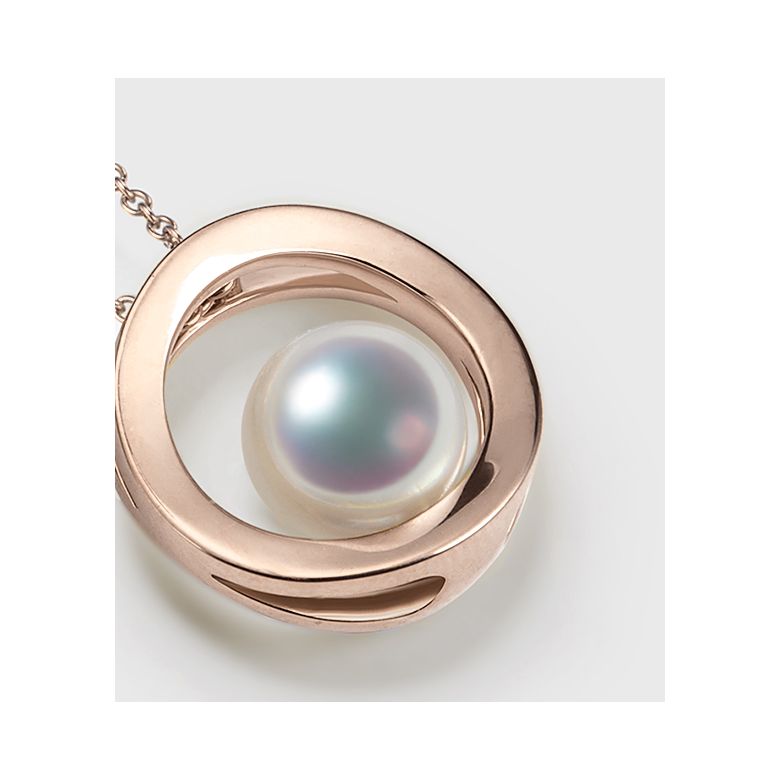 Pendentif perle Akoya - Himiko - Perle du Japon, Or rose - 7