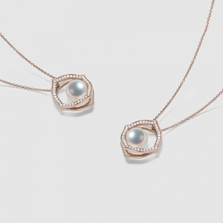Pendentif or rose perle culture Akoya, Diamant - Coco Chanel - 6