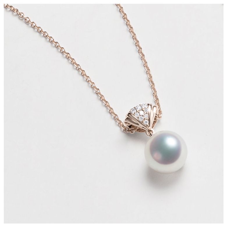 Pendentif perle de culture - Perle Akoya Japon - Sarah Bernhardt or rose - 4