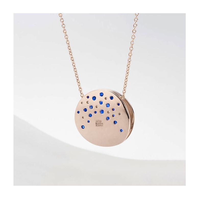 Pendentif constellation seiza I Perle Akoya, diamant, saphir, or rose - 4