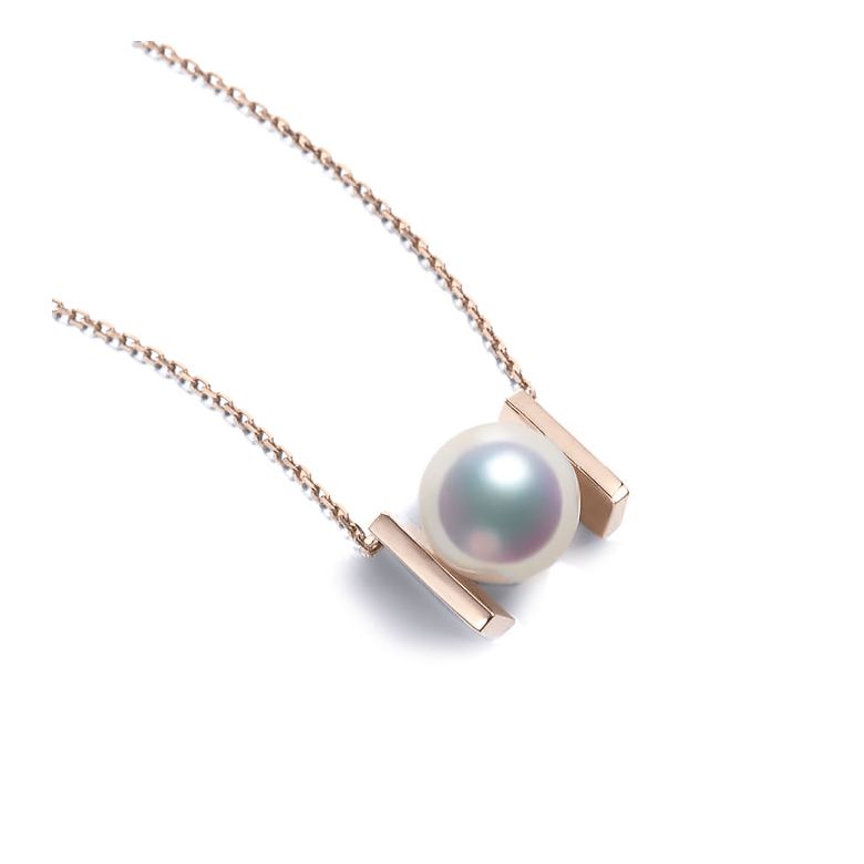 Pendentif Otohiko. Une Création Originale avec sa perle Akoya I Gemperles or rose - 3