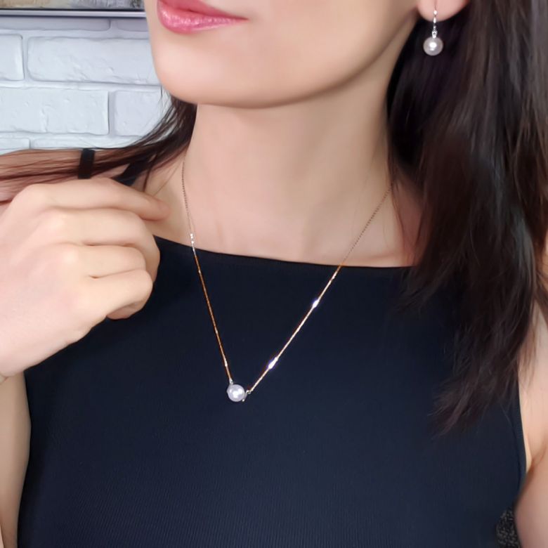 Pendentif Otohiko. Une Création Originale avec sa perle Akoya I Gemperles or rose - 5