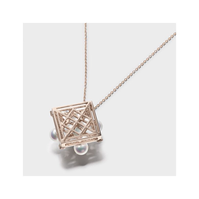 Pendentif Voyage stellaire I Perles Akoya Or rose Diamants - 9