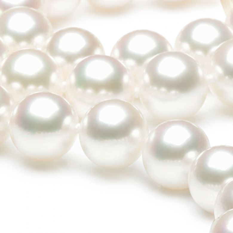 Collier perles Akoya luxe - Perle du Japon qualité GEMME / HANADAMA - 7/7.5mm or blanc - 6