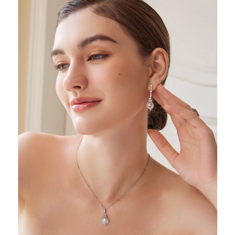 Pendentif Perle Akoya Style Art Déco 18cts - 4