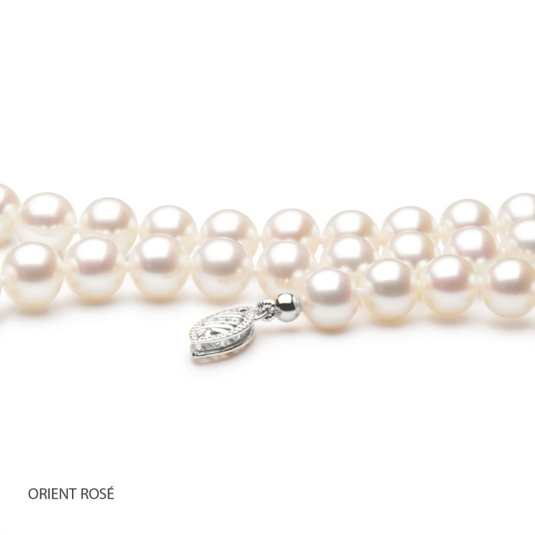 Collier mariage I Perle de culture d'eau douce blanche I 6.5/7mm, AAA or blanc - 2
