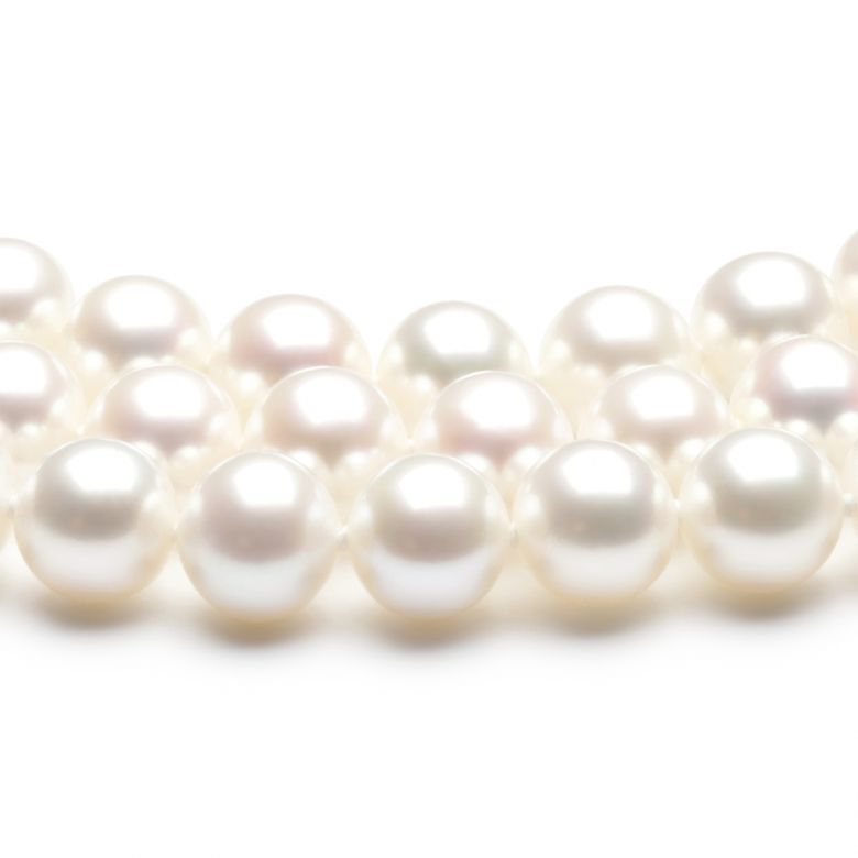 Collier 3 rangs - Collier triple fil perles blanches - 7/7.5mm - AAA or blanc - 4