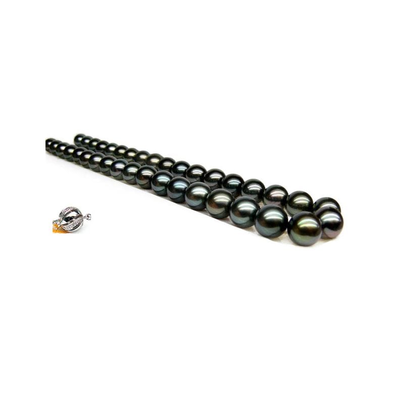 Perle noire collier - Perles de Tahiti 10/11mm - Perles de culture AAA - 1