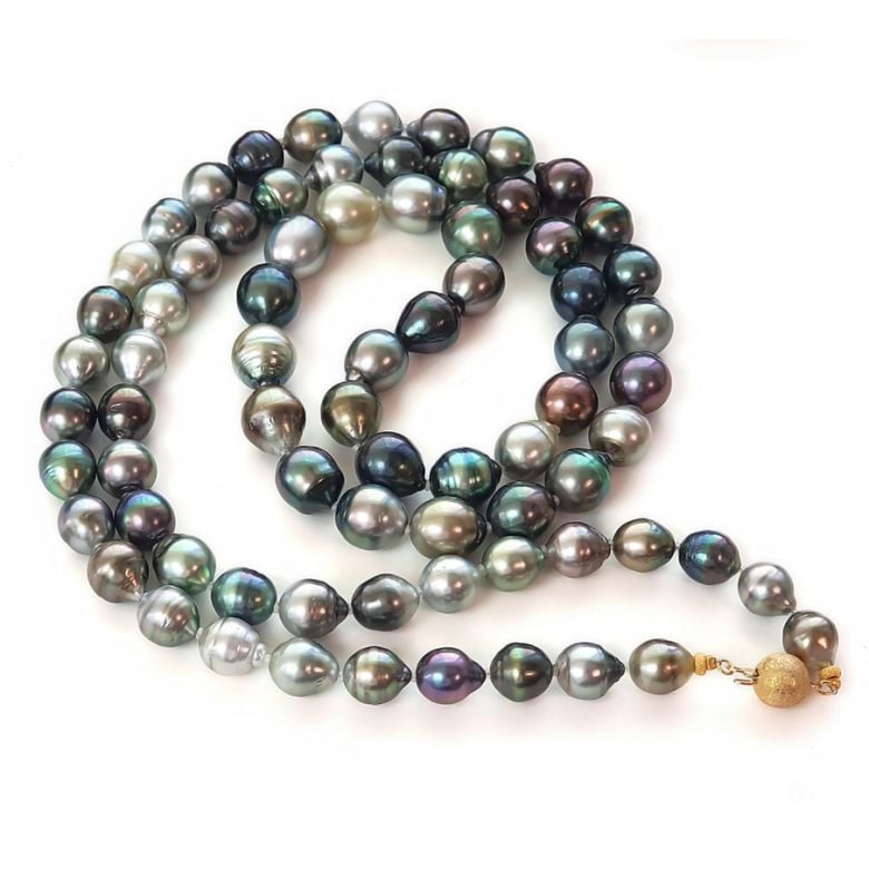 Collier Moana - Sautoir perles de Tahiti baroques multicolores - 3