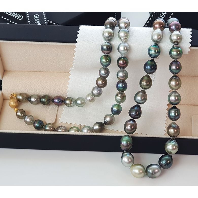 Collier Moana - Sautoir perles de Tahiti baroques multicolores - 6