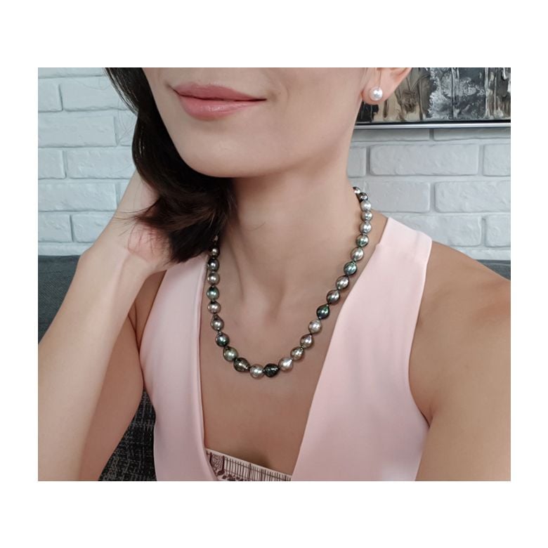 Collier Moana - Sautoir perles de Tahiti baroques multicolores - 2