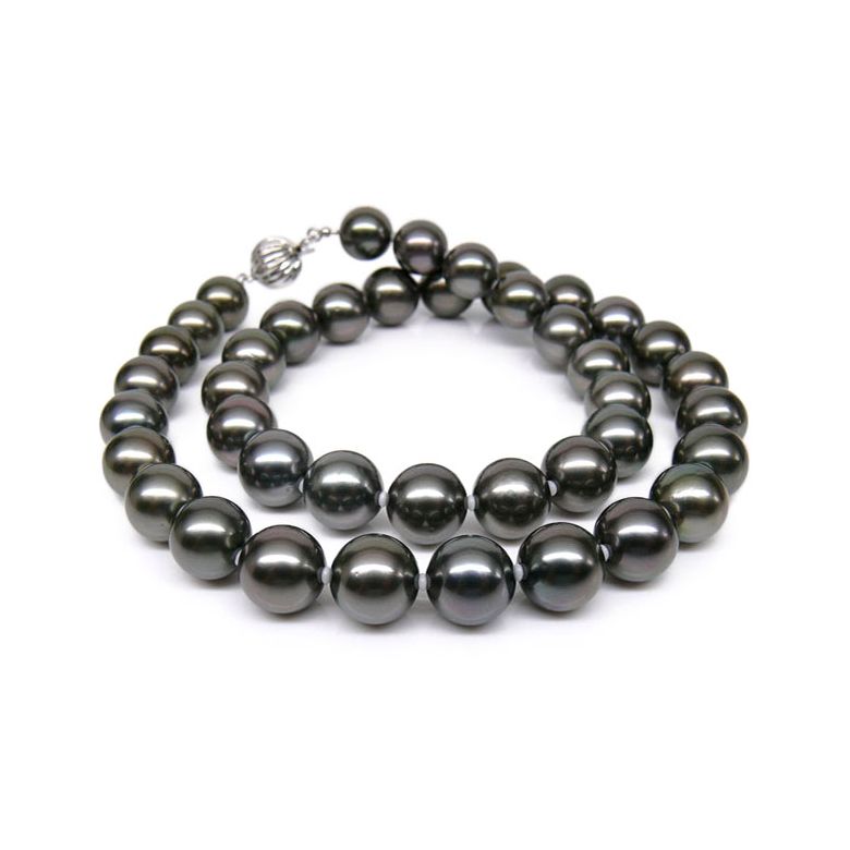 Collier perles de Tahiti noires - Perle de culture Polynésie 9/10mm - 1