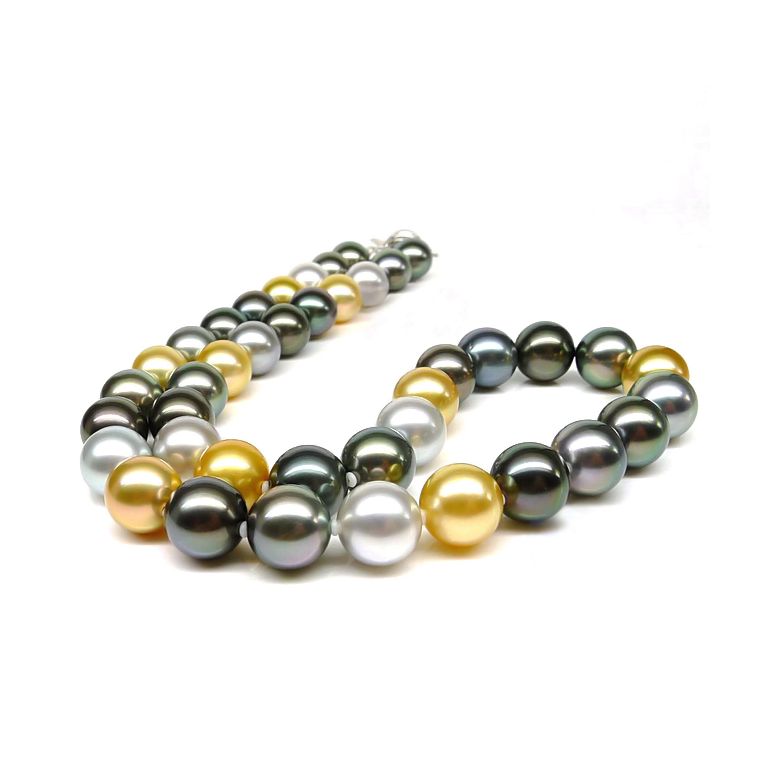 Collier perles multicolores des mers du sud - 9/10.5mm - AAA - 1