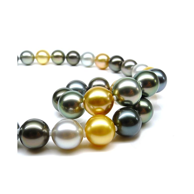 Collier perles multicolores des mers du sud - 9/10.5mm - AAA - 5