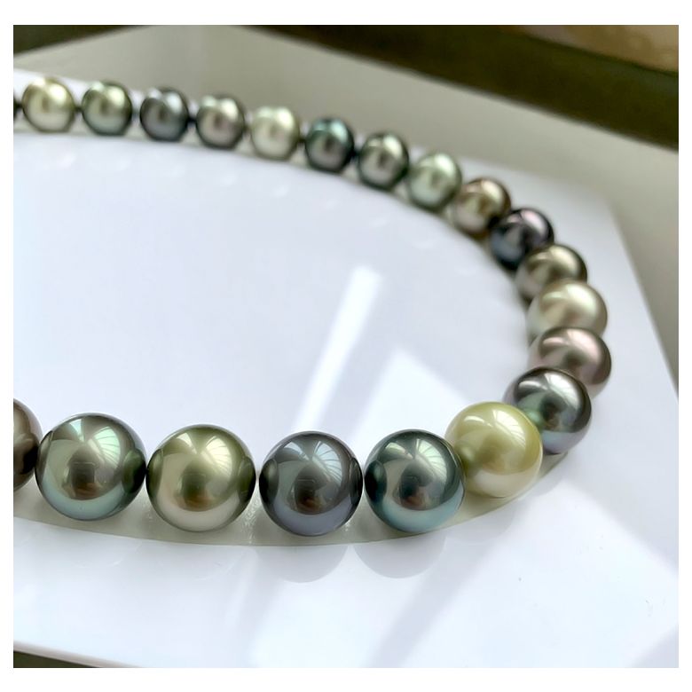 Collier perles de Tahiti multicolores - 13/14mm - AAA - 3