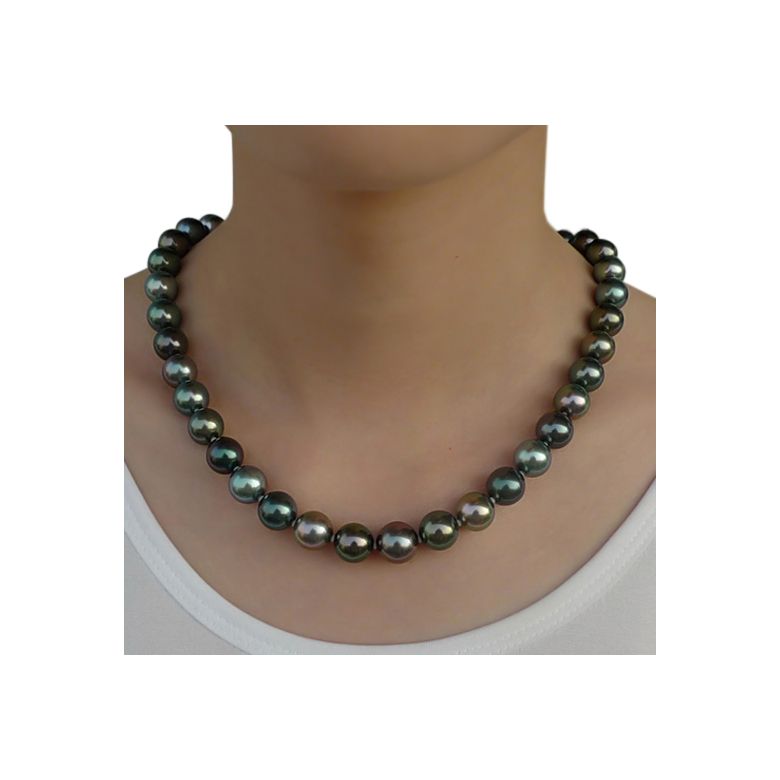 Collier perles de Tahiti multi couleurs - Perle polynésienne or jaune - 3
