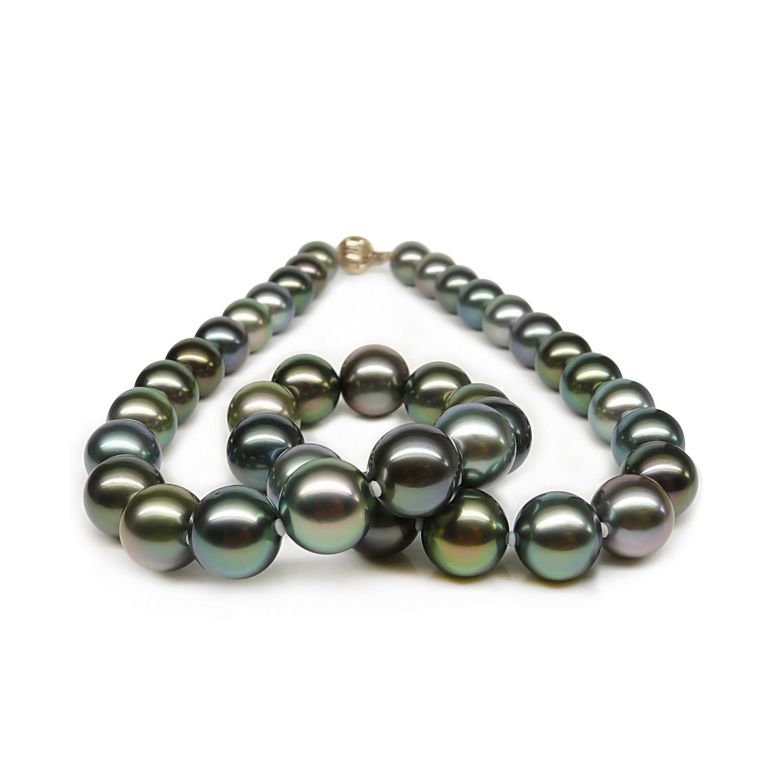 Collier perles de Tahiti multi couleurs - Perle polynésienne or jaune - 5