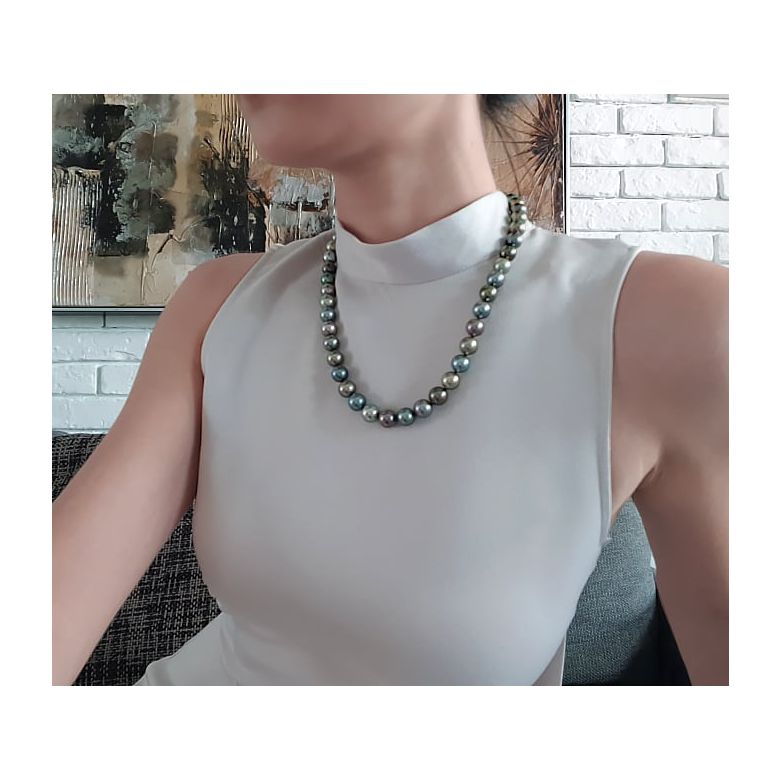 Collier en perles de culture des Tahiti - 9/11mm or jaune - 3