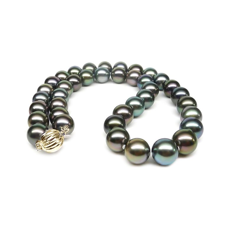 Collier en perles multicolores de Tahiti - 9/11mm, AAA or jaune - 2