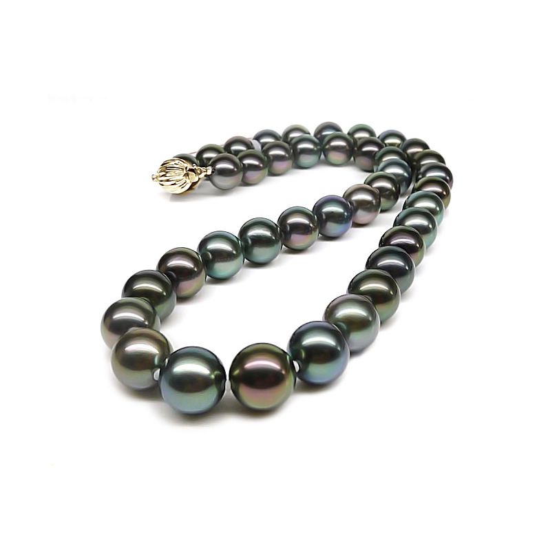 Collier en perles multicolores de Tahiti - 9/11mm, AAA or jaune - 3