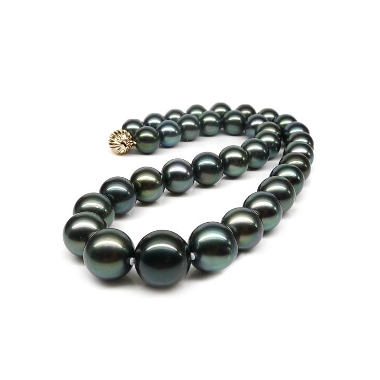 Collier en perles noires de Tahiti - 11/13mm, AAB or jaune - 4