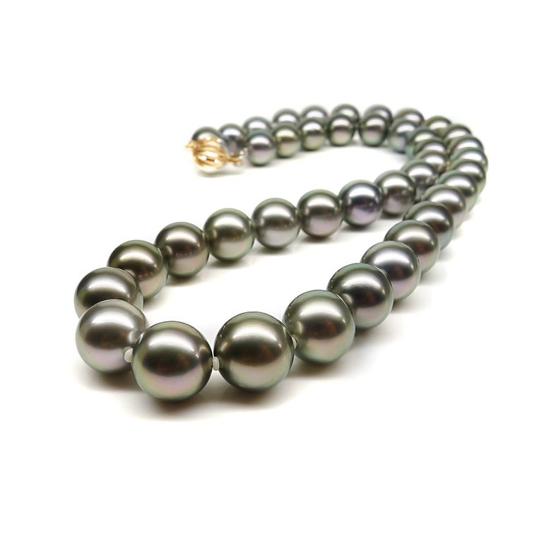 Collier en perles de culture bronzes de Tahiti or jaune - 7