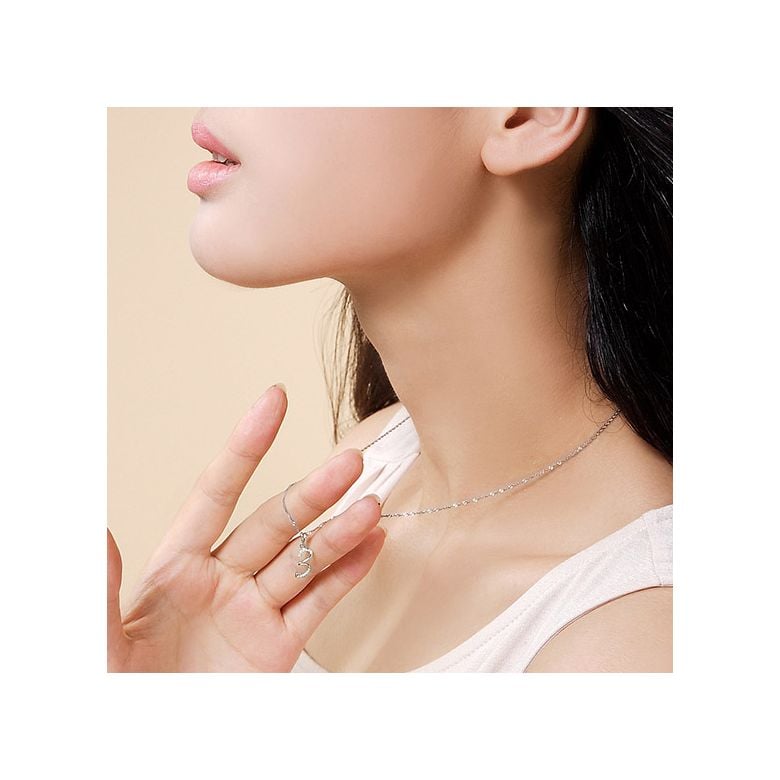 Pendentif chiffre 3 - Or blanc 18cts - Diamants 0.065ct - 3