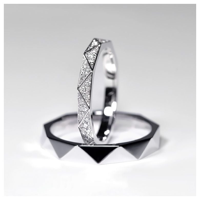 Alliance Femme Triangulaire Platine - 3
