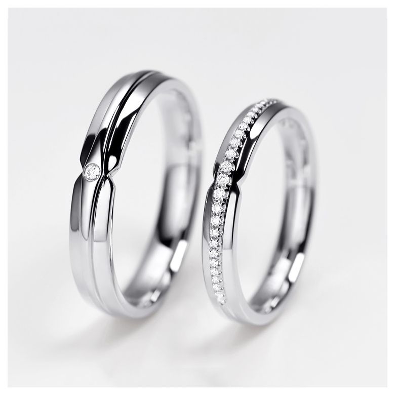 Alliance de Mariage Frida - Or Blanc - 2