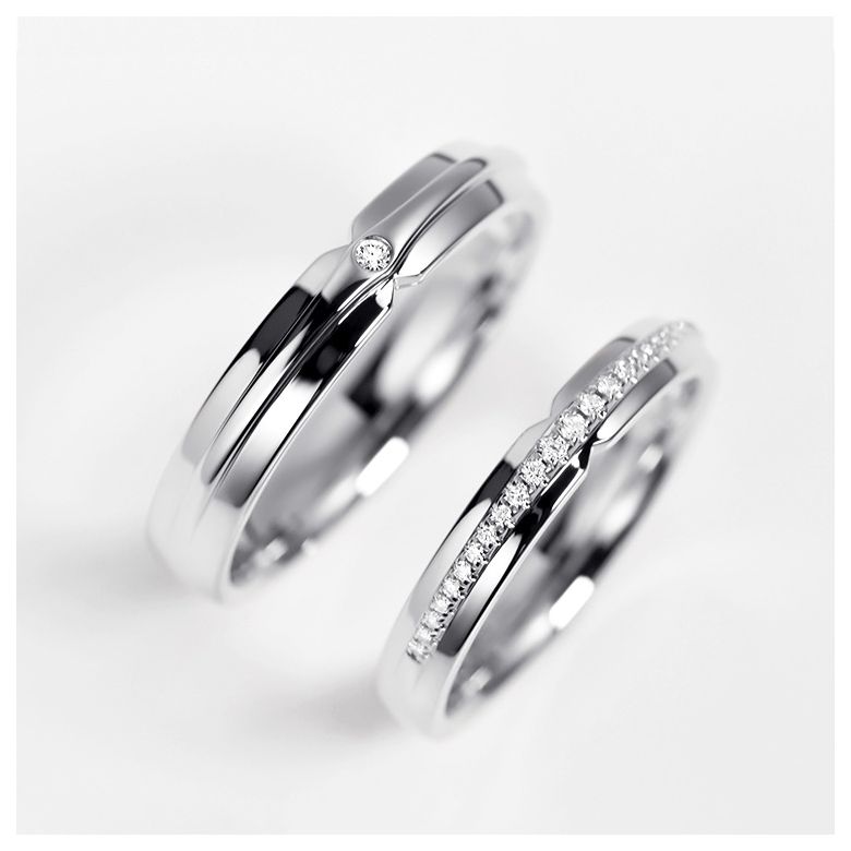 Alliance de Mariage Frida - Or Blanc - 3