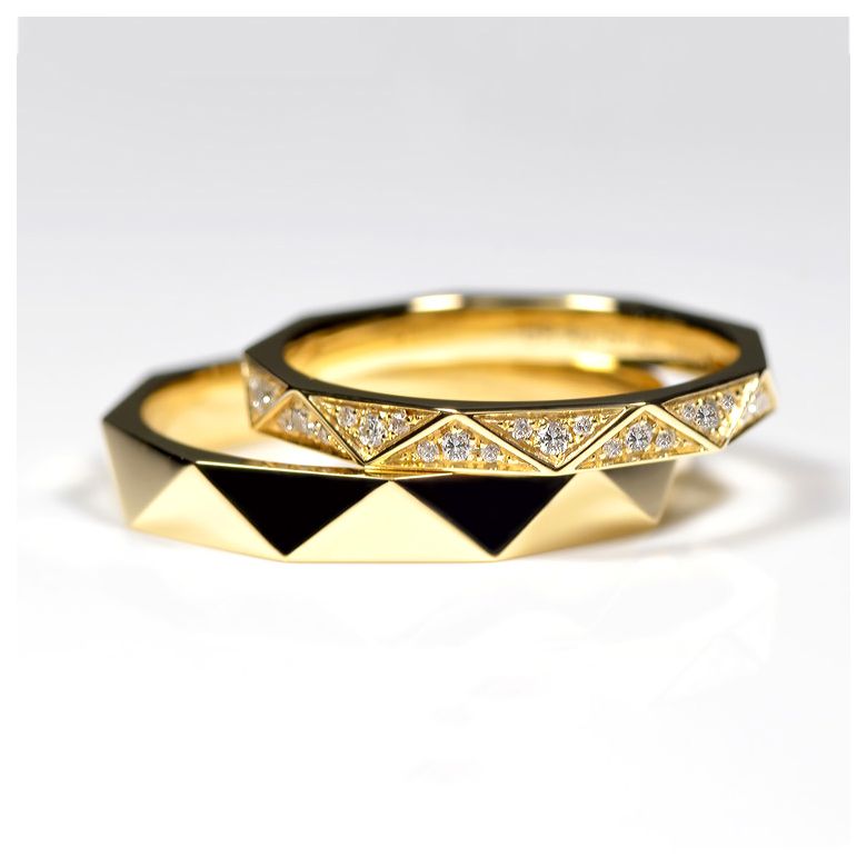 Alliance Homme Triangulaire - Or Jaune - 4
