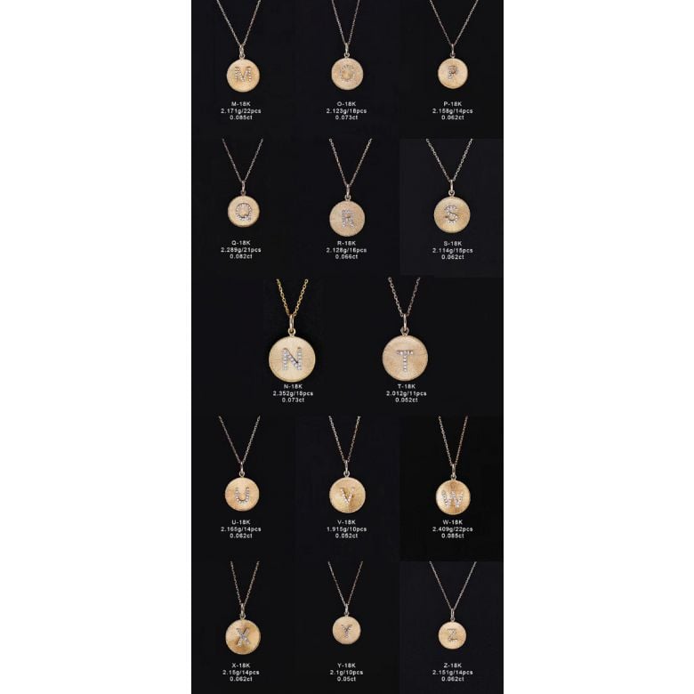 Pendentif Lettre de l'Alphabet - Vos initiales diamantées autour du cou - 23