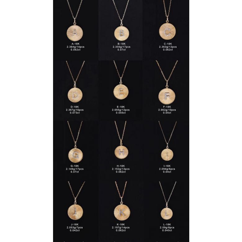 Pendentif Lettre de l'Alphabet - Vos initiales diamantées autour du cou - 24