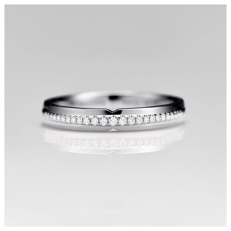 Alliance de Mariage Frida - Or Blanc - 4
