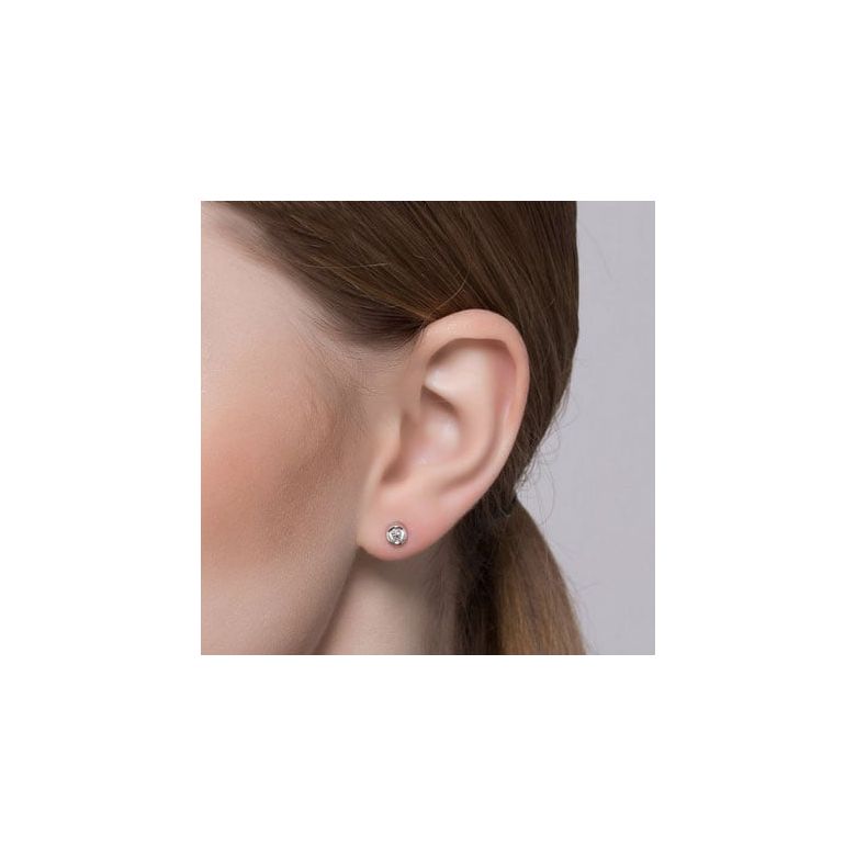 Puces diamants serties clos 0.20ct. Platine. Carat personnalisable - 4