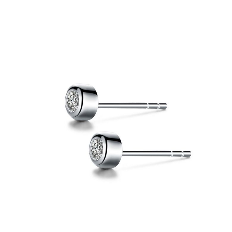 Puces diamants serties clos 0.20ct. Platine. Carat personnalisable - 7