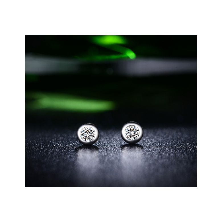 Puces diamants serties clos 0.20ct. Platine. Carat personnalisable - 9