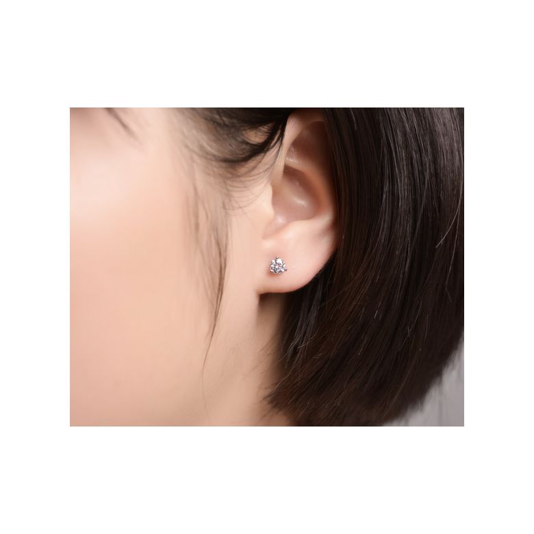 Puces diamants 0.10ct. Platine. Carat personnalisable - 2
