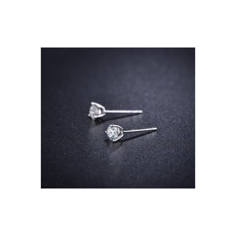 Puces diamants 0.10ct. Platine. Carat personnalisable - 5