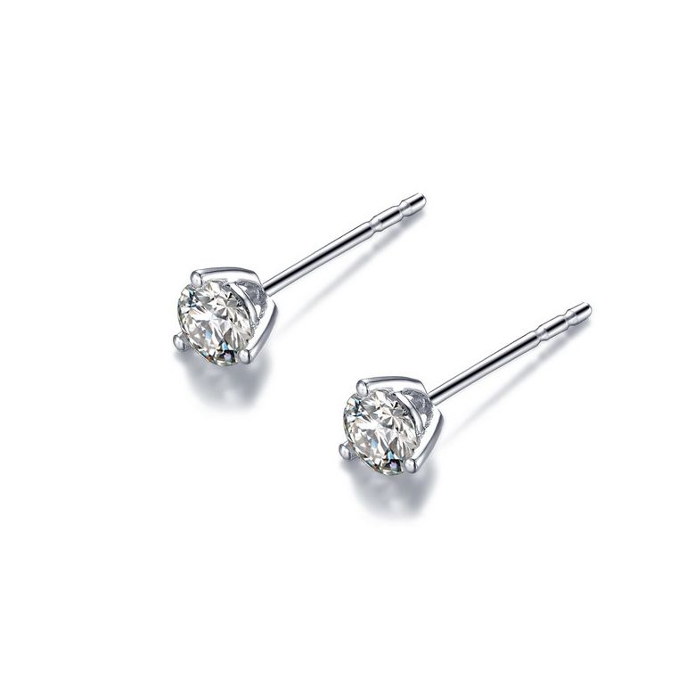 Puces diamants 0.10ct. Platine. Carat personnalisable - 6