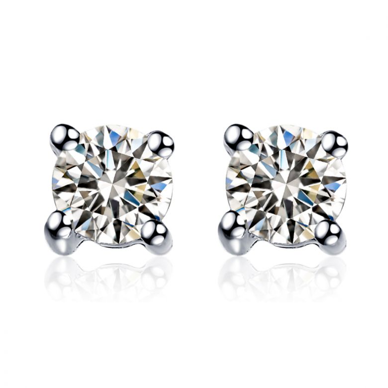 Puces diamants 0.20ct. Platine - Carat personnalisable - 1
