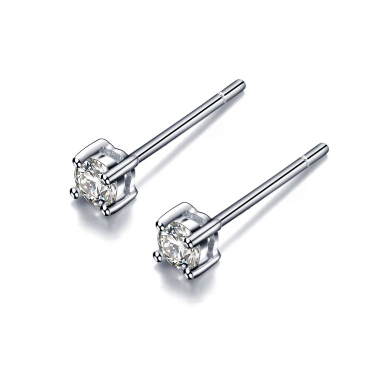 Puces diamants 0.20ct. Platine - Carat personnalisable - 10