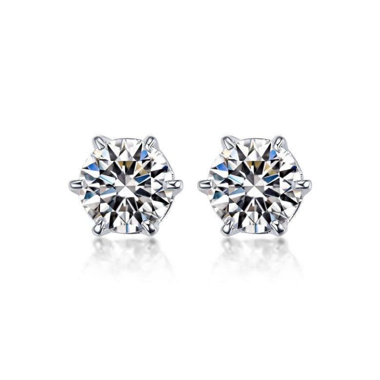 Puces diamants 0.50ct. Platine - Carat personnalisable - 1