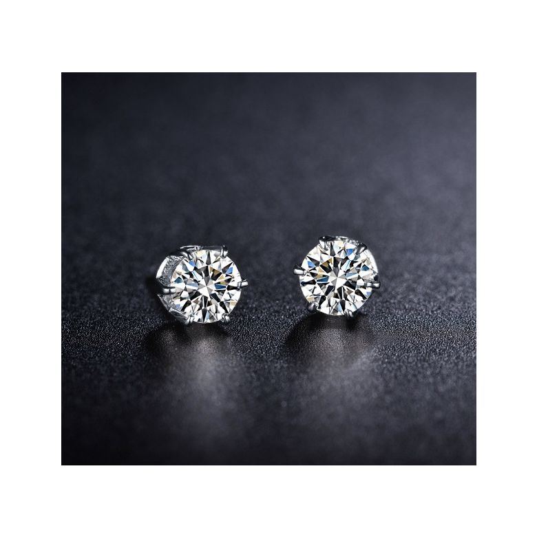 Puces diamants 0.50ct. Platine - Carat personnalisable - 3