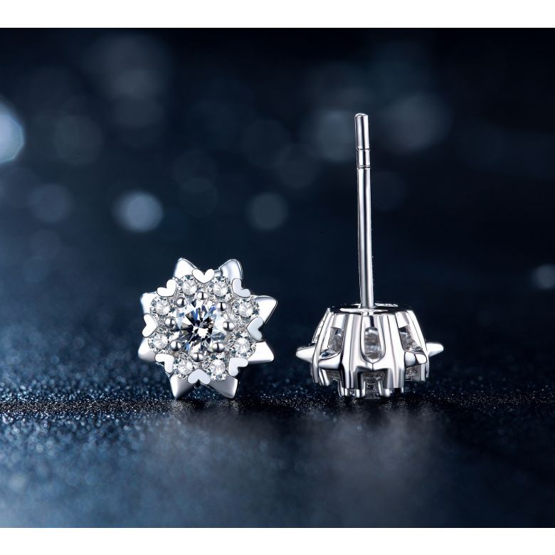 Boucles d'oreilles meravigliosa. Platine, diamants 0.26ct - 4