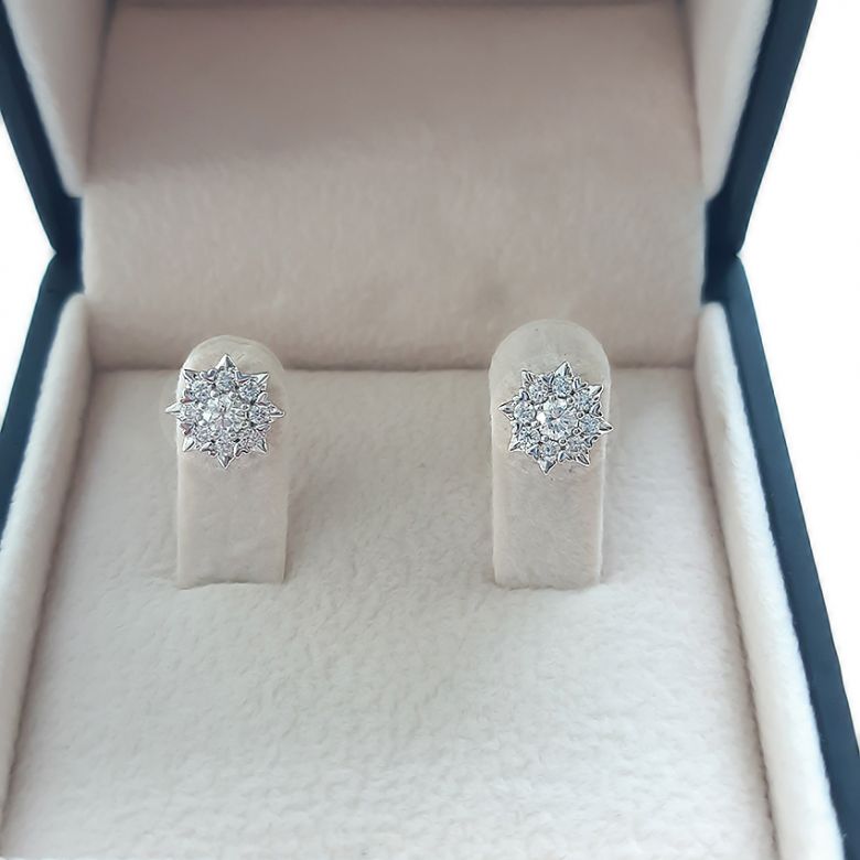 Boucles d'oreilles meravigliosa. Platine, diamants 0.26ct - 5