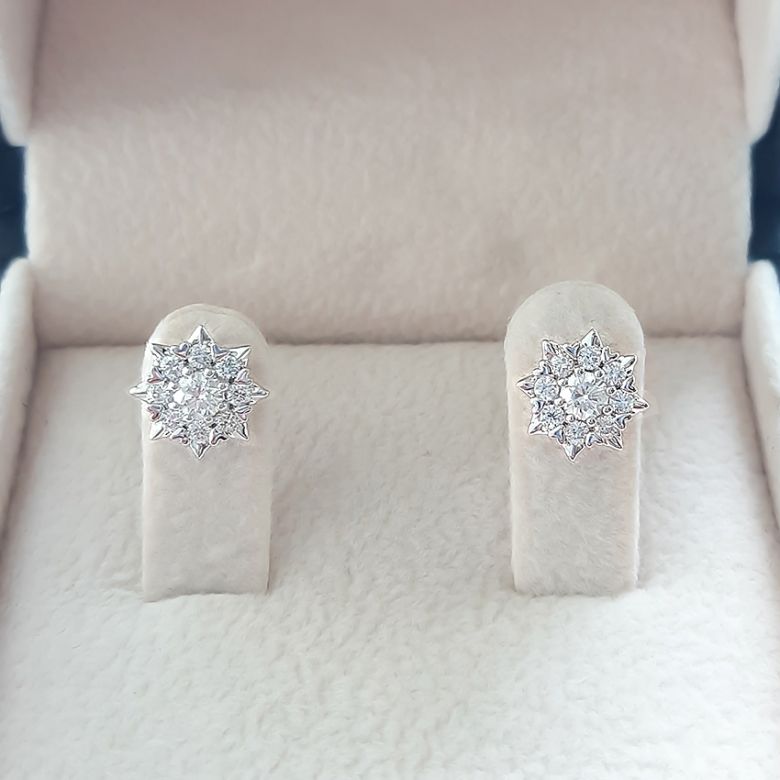 Boucles d'oreilles meravigliosa. Platine, diamants 0.26ct - 7