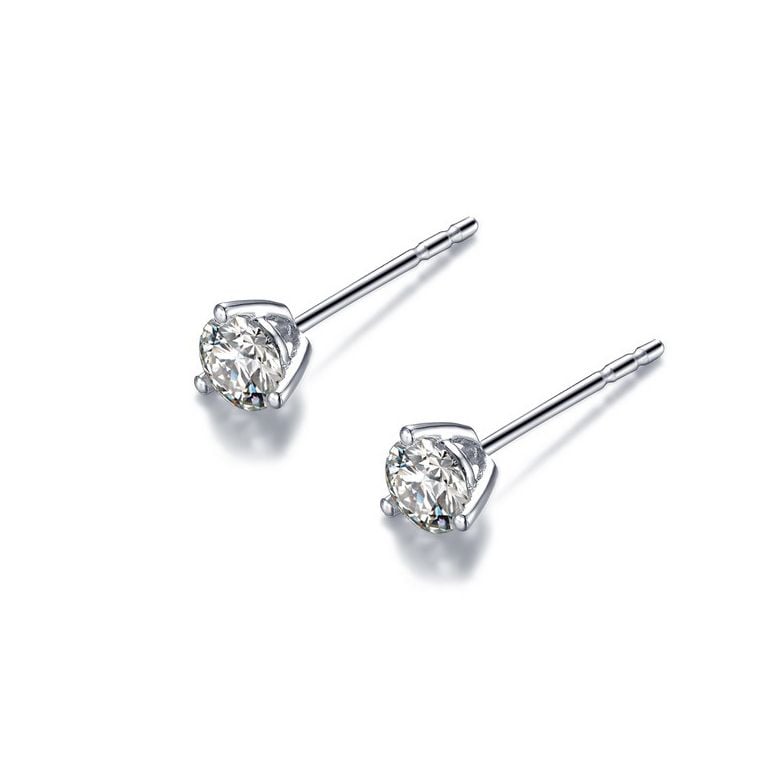 Puces diamants 0.10ct. Or blanc. Carat personnalisable - 6