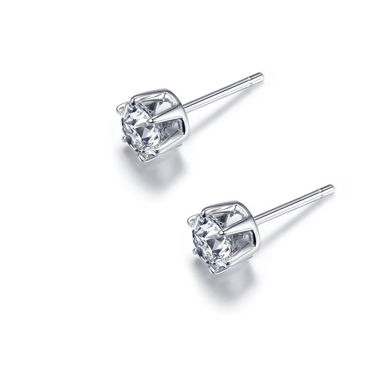 Puces diamants 0.50ct. Or blanc - Carat personnalisable - 7